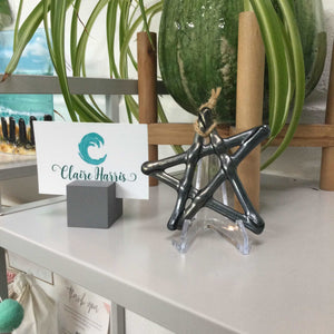 Fused Glass Star Hanger - Dark Aqua - Fused Glass By Claire Harris 