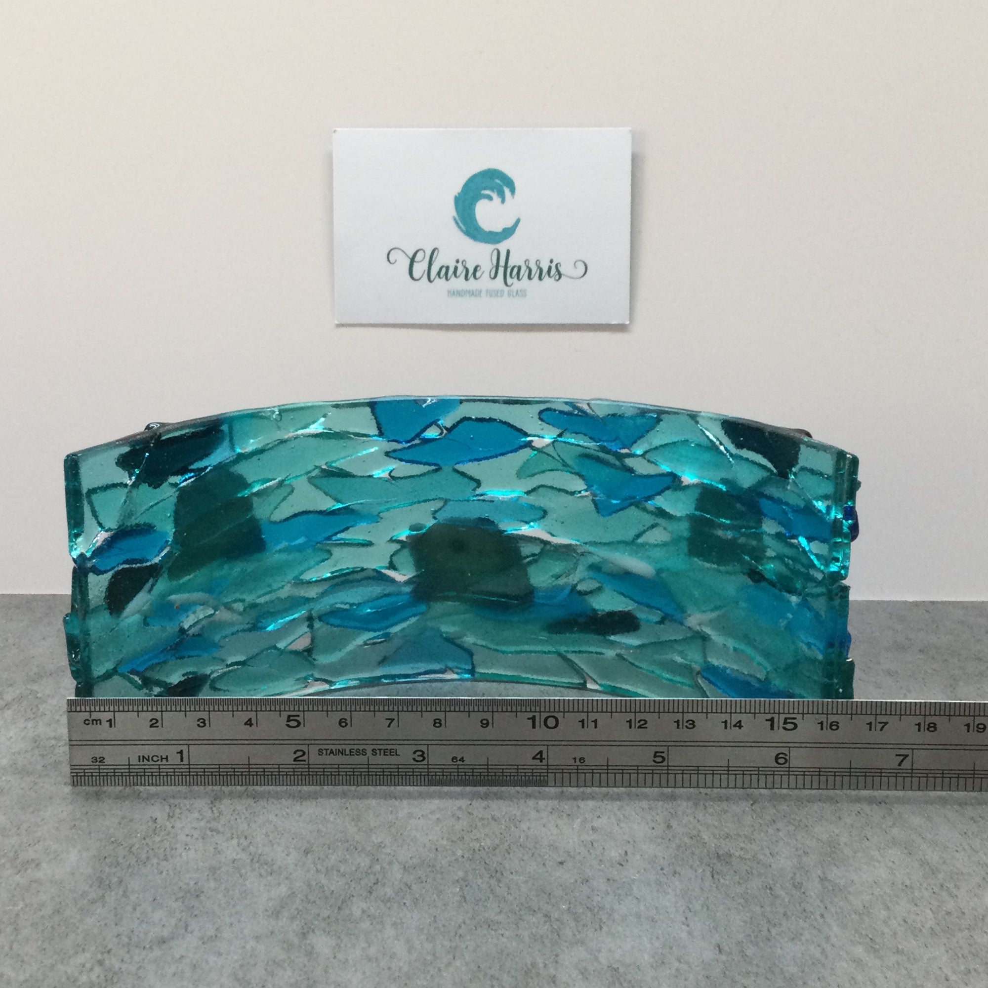 Fused Glass Trio of Seals Curve