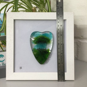 Fused Glass Framed Nearly Home Trees Conical Heart