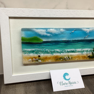 Large Framed Rectangle Sea Scene with Grass