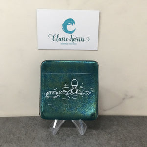 Cornish Wild Swimmer with Float, Dark Aqua Trinket Dish