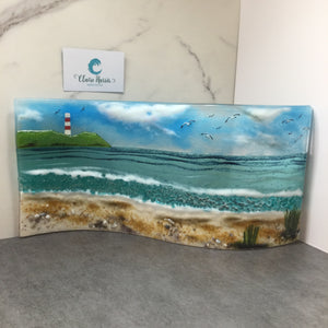 Jumbo Freestanding Wave- Cornish Beach Scene with view to Gribbin Head
