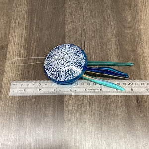 Fused Glass Patterned Jellyfish Hanger Turquoise
