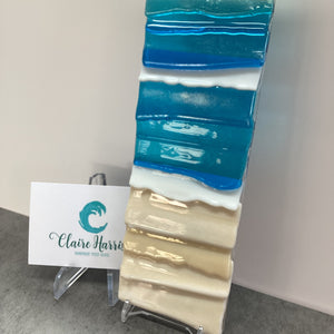 Fused Glass Large Hanger Abstract Sea Scene