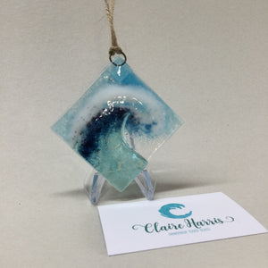 Limited Edition Diamond Crashing Wave Hanger, Light Aqua