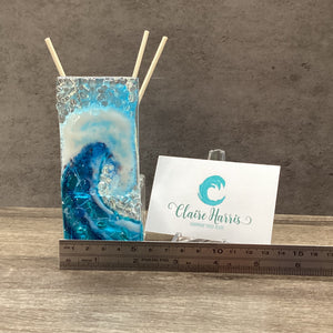 Fused Glass Reed Diffuser - Crashing Wave Turquoise