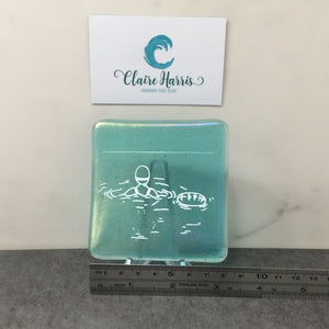 Cornish Wild Swimmer with Float, Light Aqua Trinket Dish