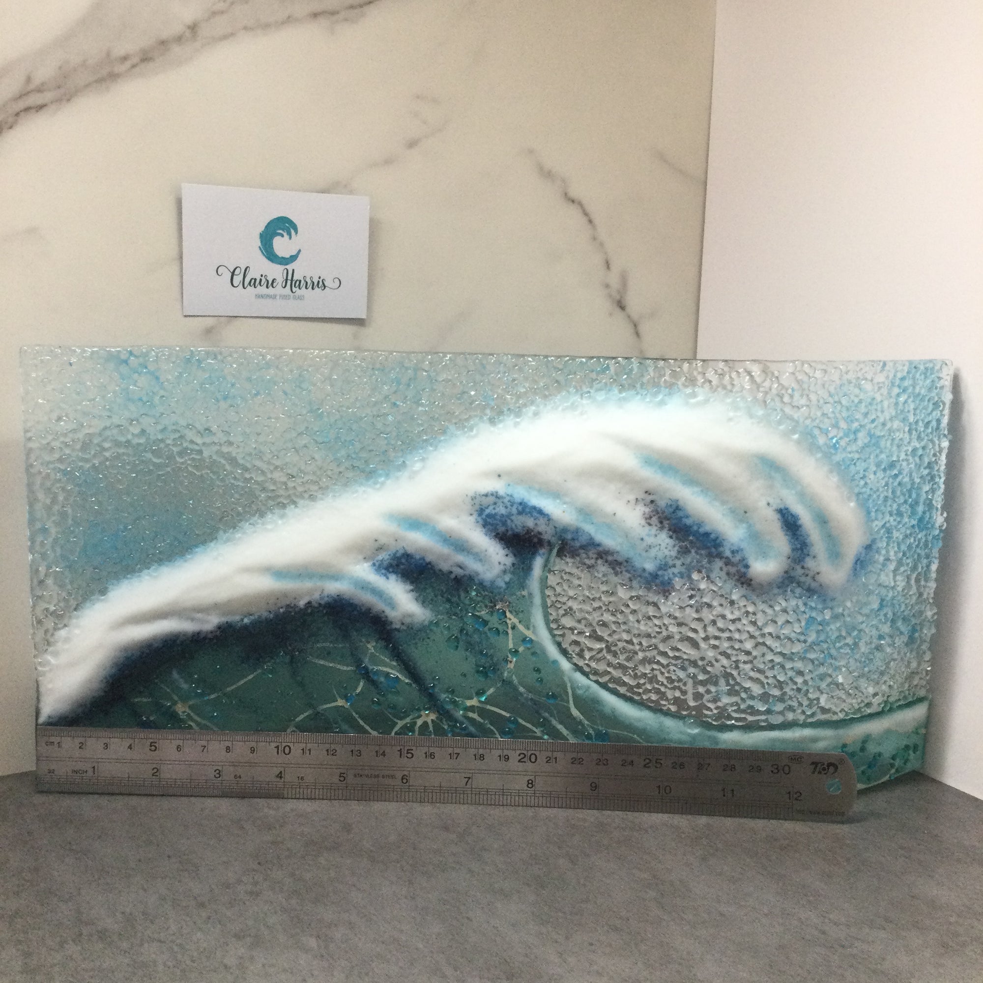 Jumbo Freestanding Wave- Light Aqua Crashing Wave