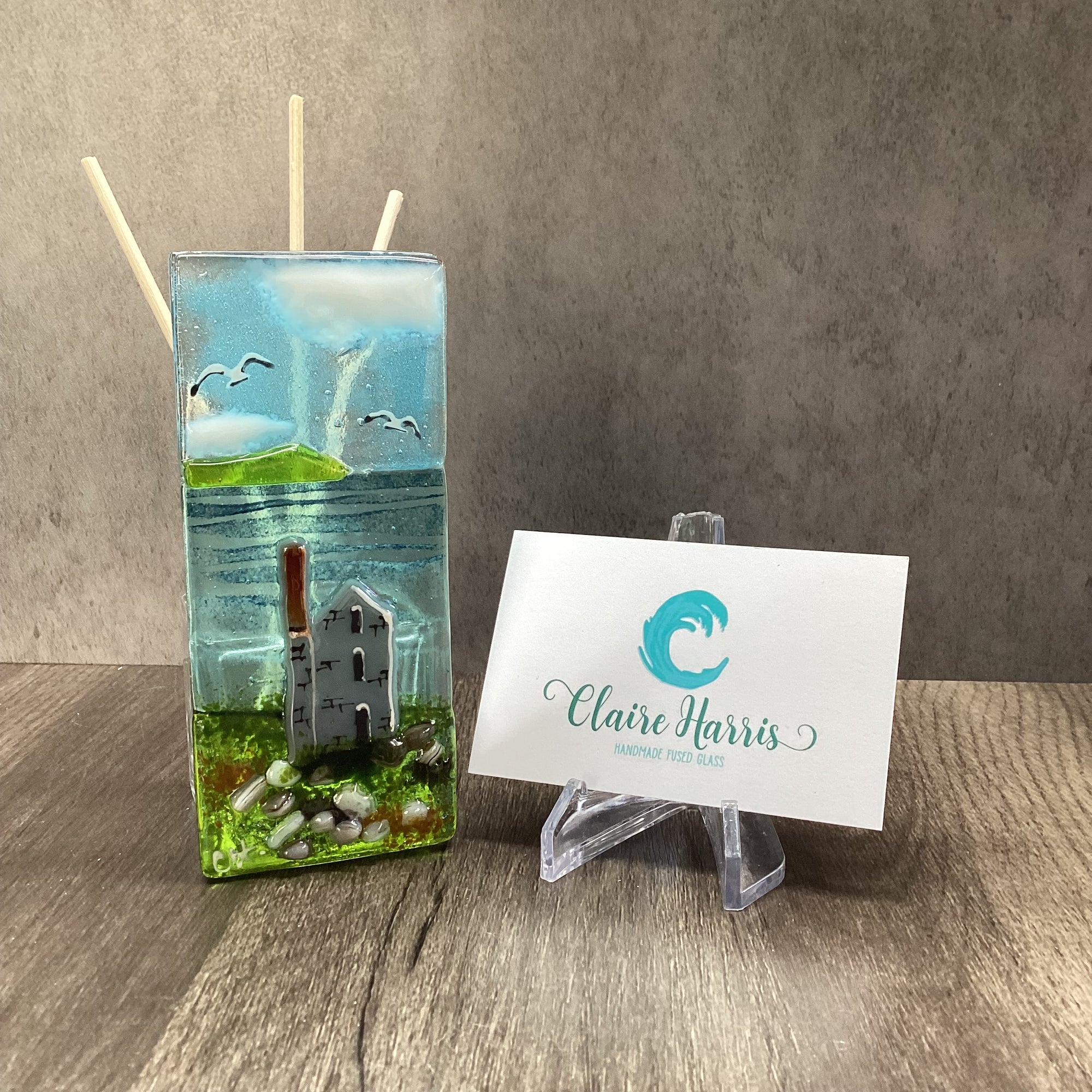 Handmade Fused Glass Reed Diffuser – Cornish Engine House - Fused Glass ...