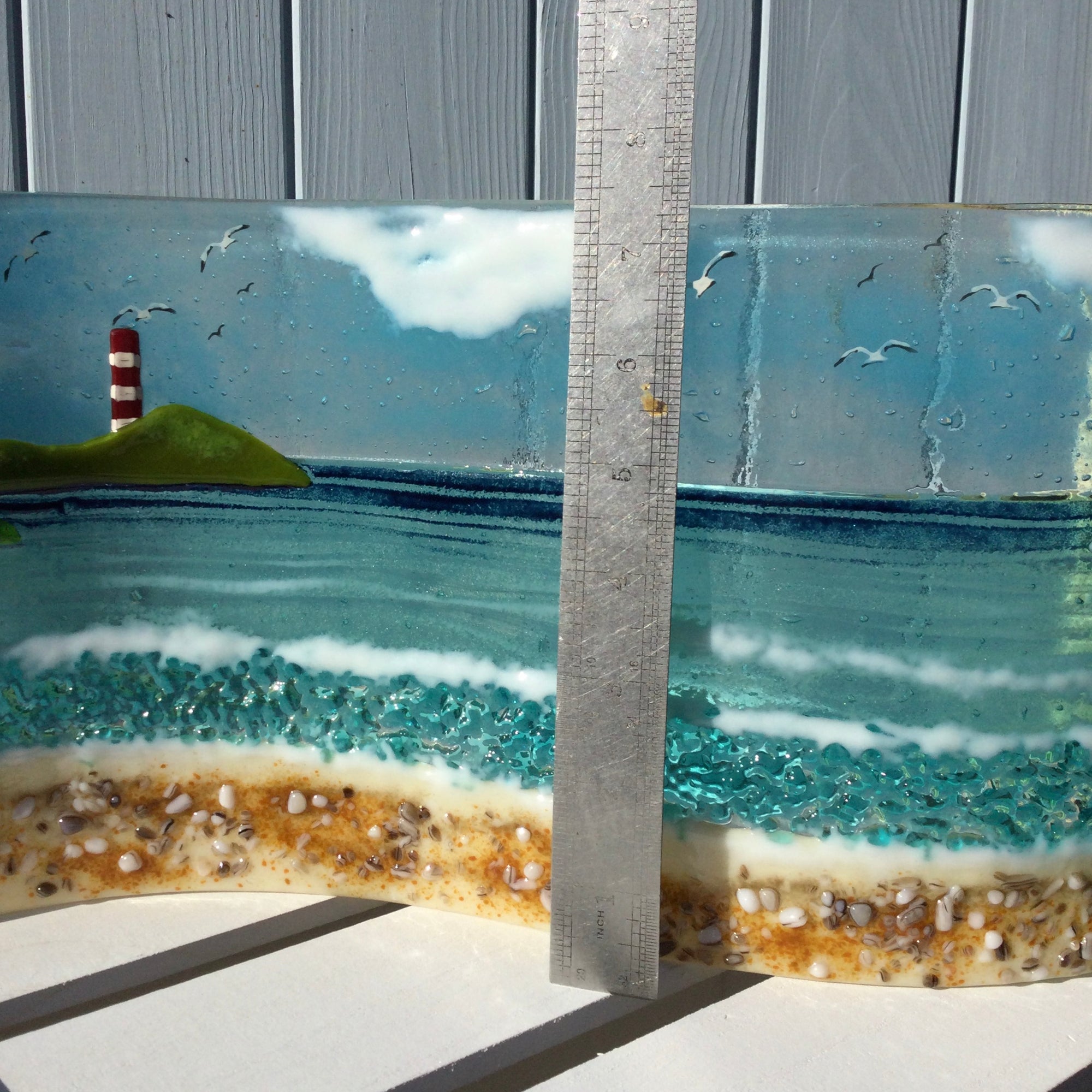 Jumbo Freestanding Wave- Cornish Beach Scene with view to Gribbin Head