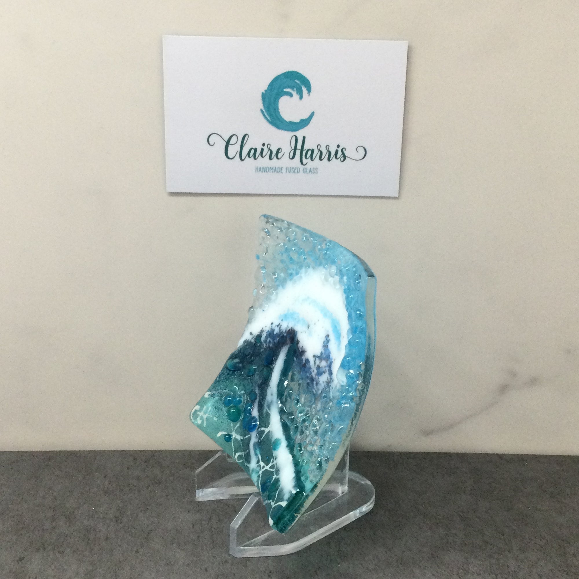 Trinket Dish - Light Aqua Crashing Wave