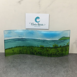 Large Freestanding Wave - Sunflower Field Scene