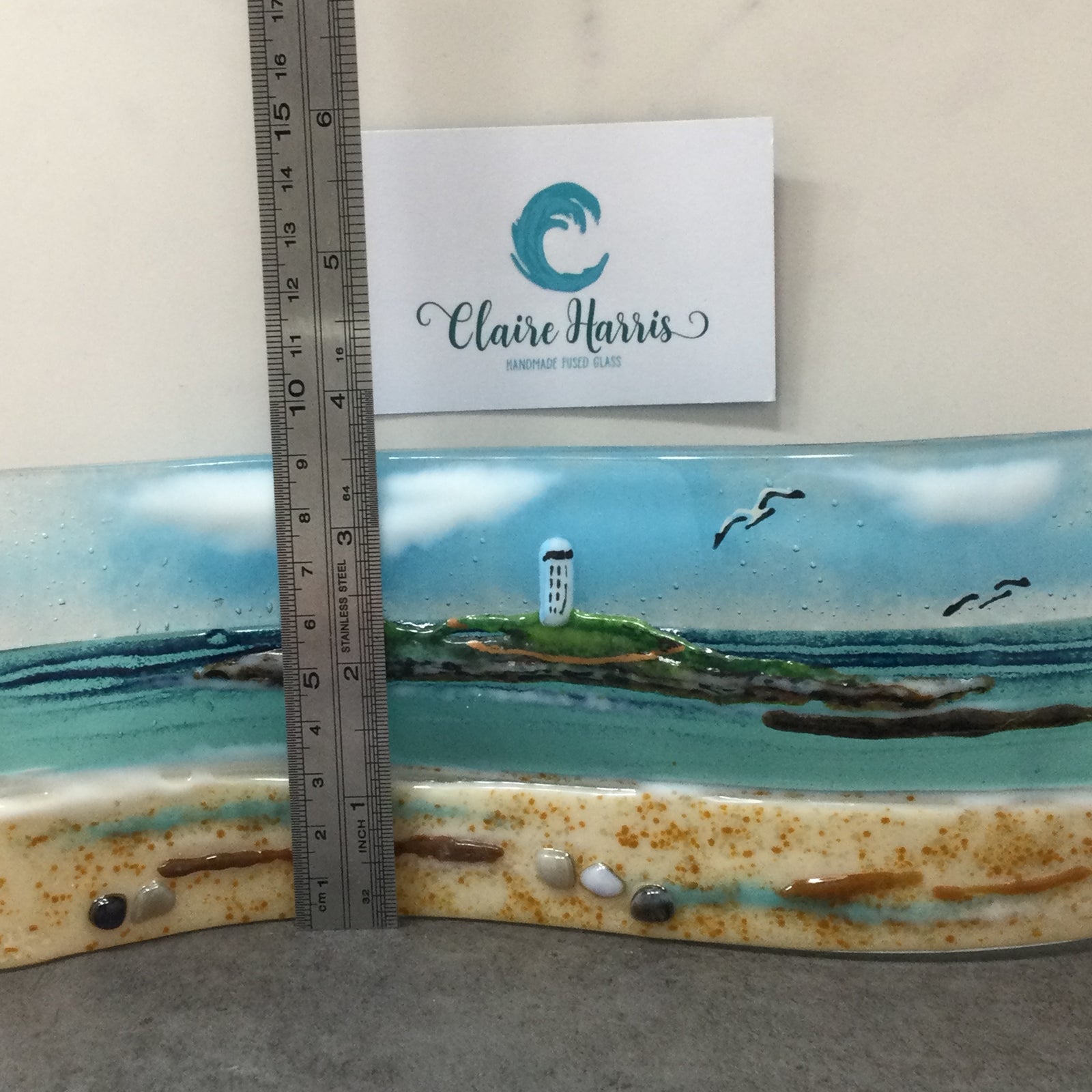 Limited Edition Large Freestanding Wave - Godrevy Lighthouse