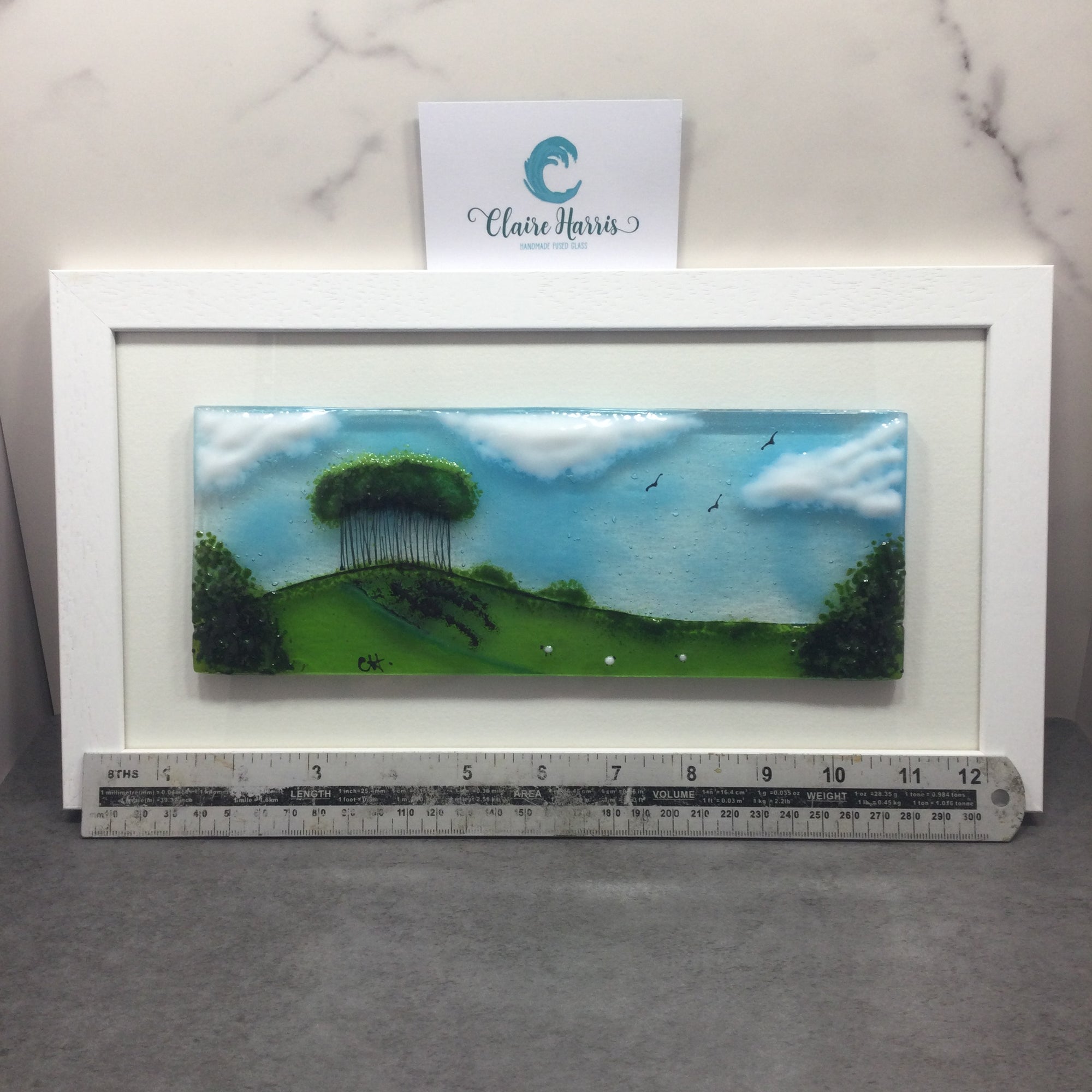 Large Framed Rectangle Nearly Home Trees