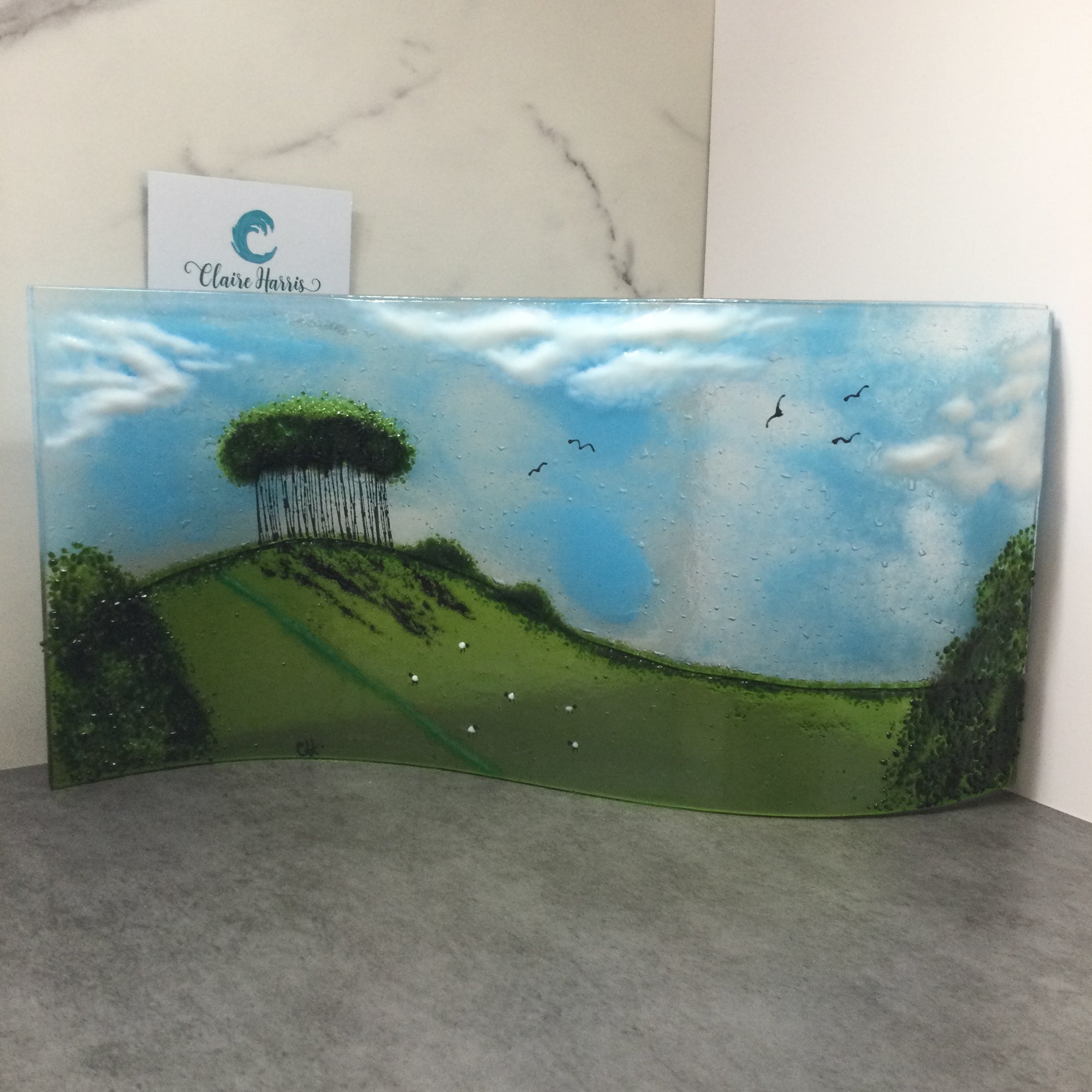 Jumbo Fused Glass Nearly Home Trees, Cornwall Border, Cookworthy Knapp