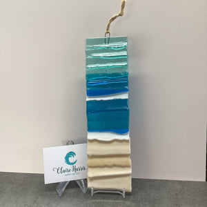 Fused Glass Large Hanger Abstract Sea Scene