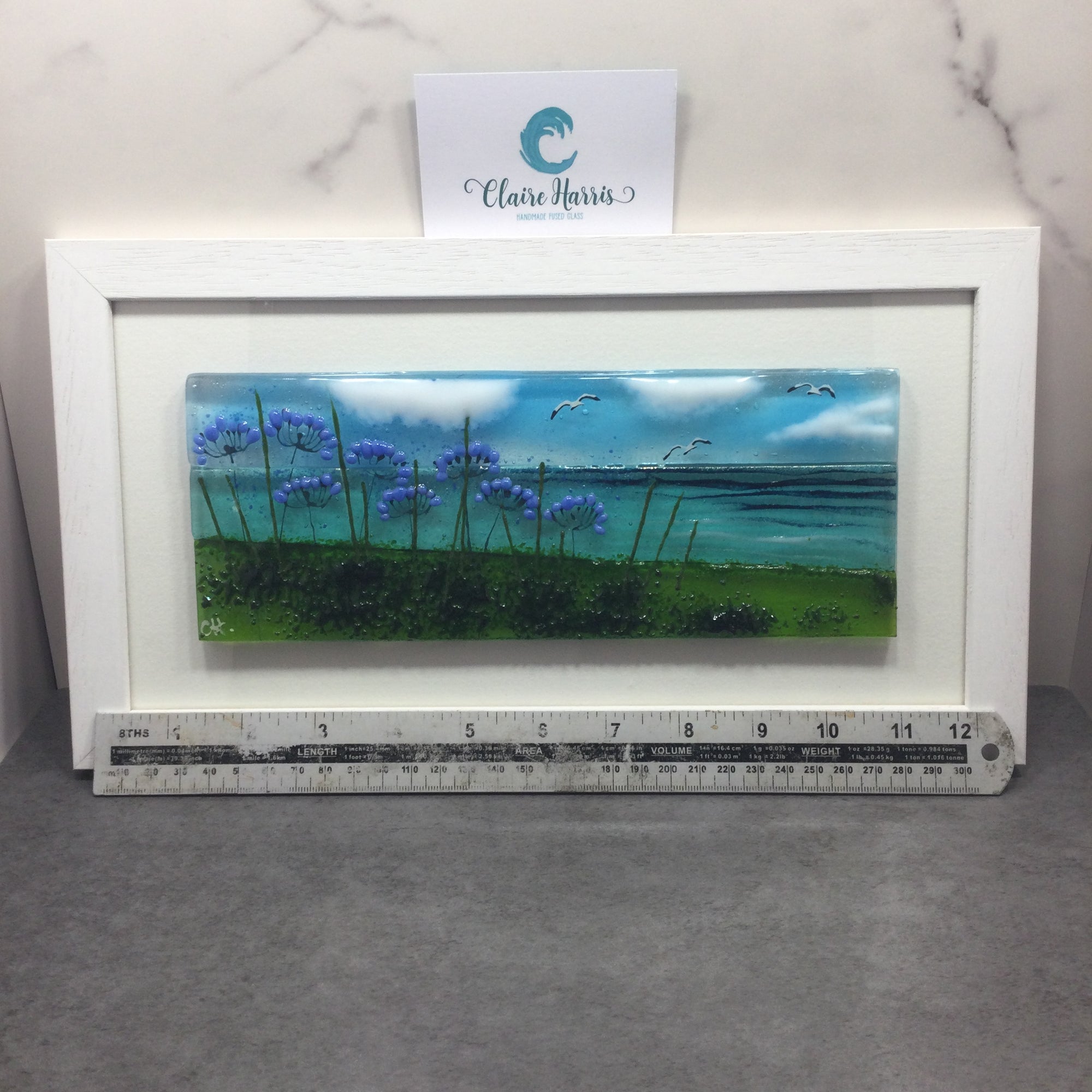Large Framed Rectangle Agapanthus Scene