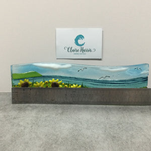 Small Freestanding Wave - Sunflower Field Scene