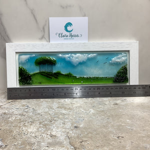 Regular size Framed Nearly Home Trees, rectangle framed fused glass