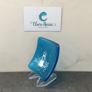 Cornish Wild Swimmer with Bobble Hat, Turquoise, Trinket Dish.