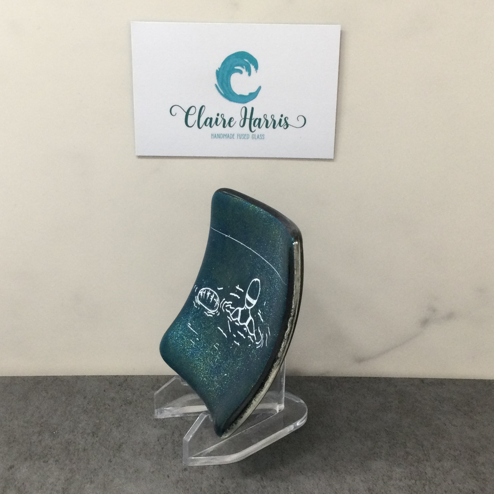 Cornish Wild Swimmer with Float, Dark Aqua Trinket Dish