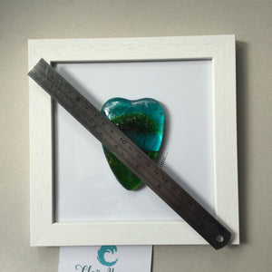 Fused Glass Framed Nearly Home Trees Conical Heart