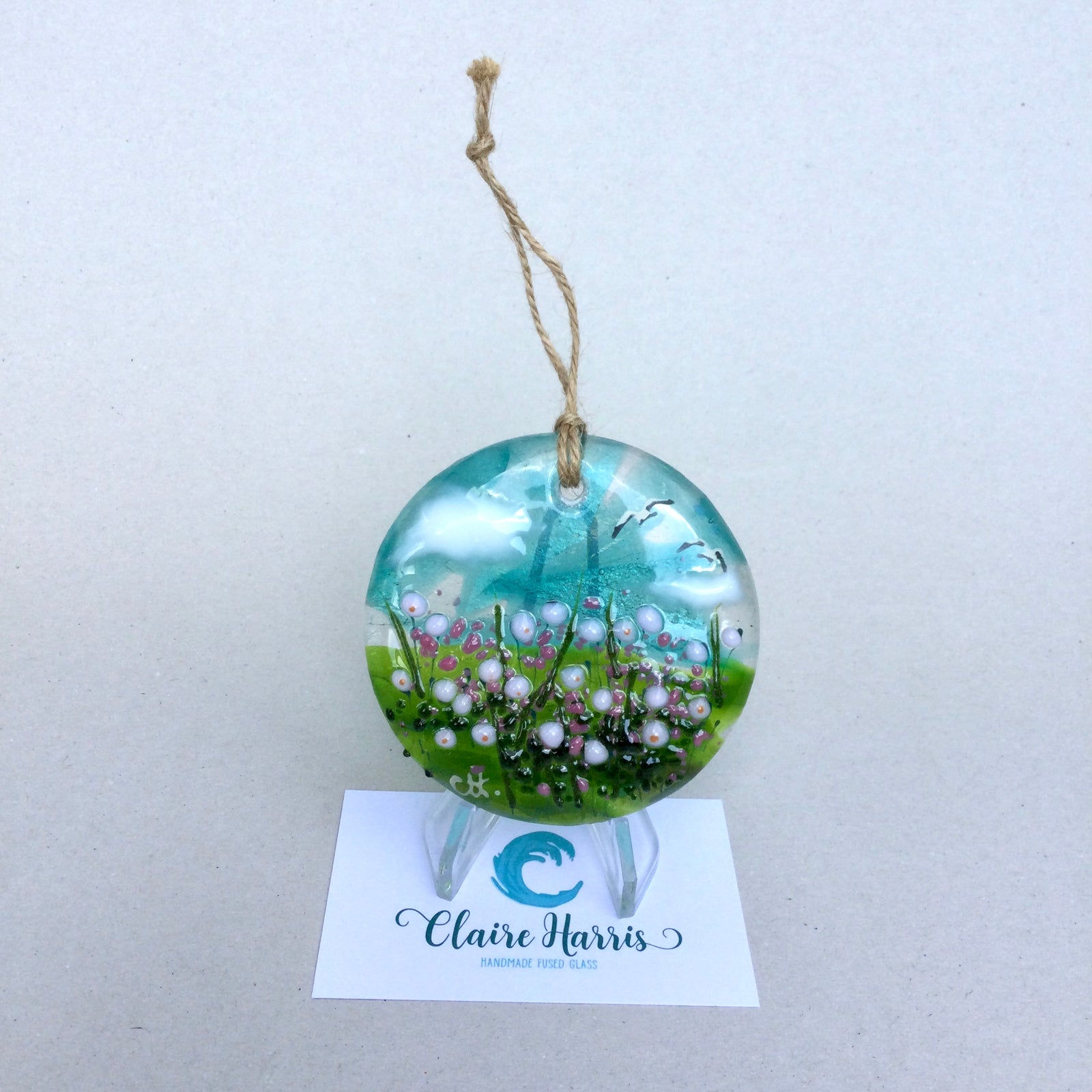 Hanging Disc - Sea Pinks