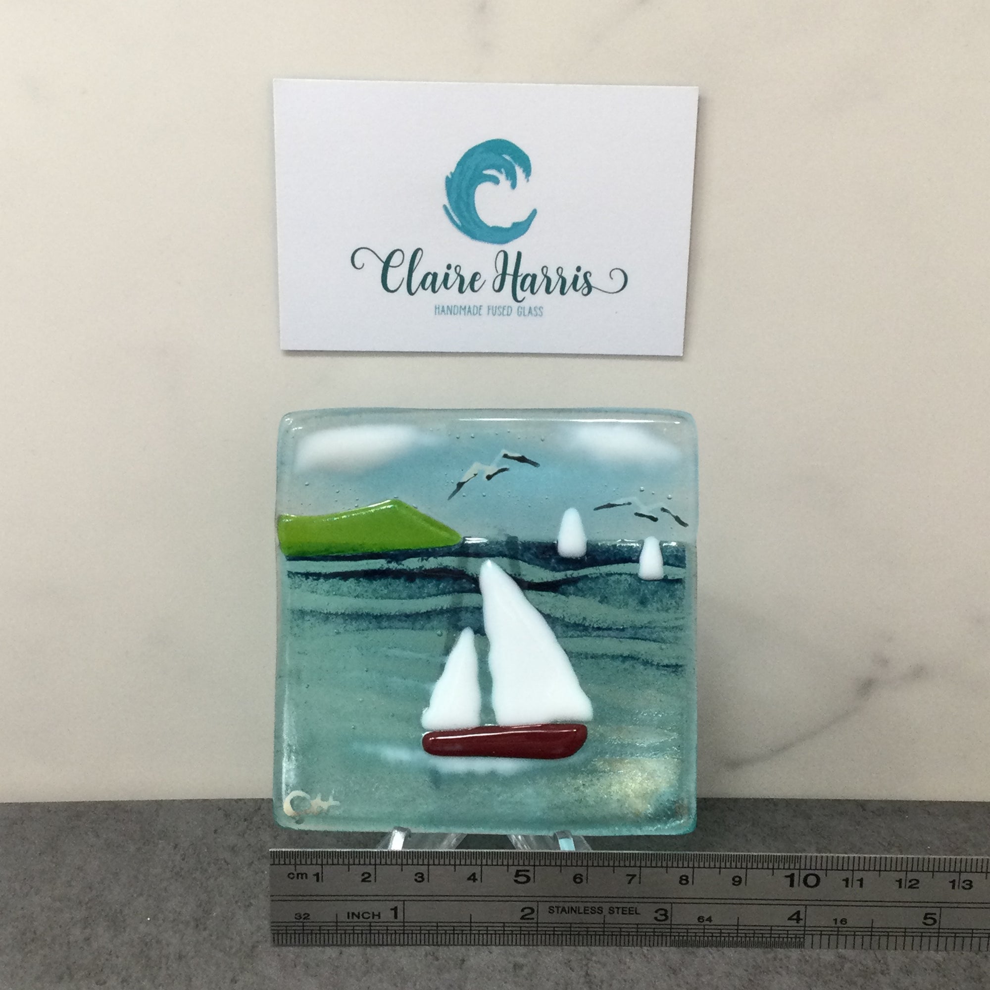 Trinket Dish - Sea scene with sailing boat