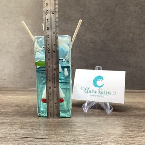 Fused Glass Reed Diffuser - Sailing Boats