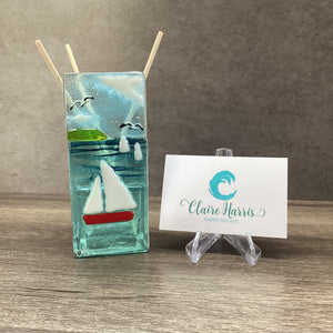 Fused Glass Reed Diffuser - Sailing Boats