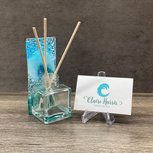 Fused Glass Reed Diffuser - Crashing Wave Light Aqua