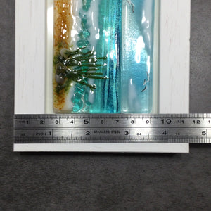 Regular Size Framed Sea Scene, rectangle framed fused glass