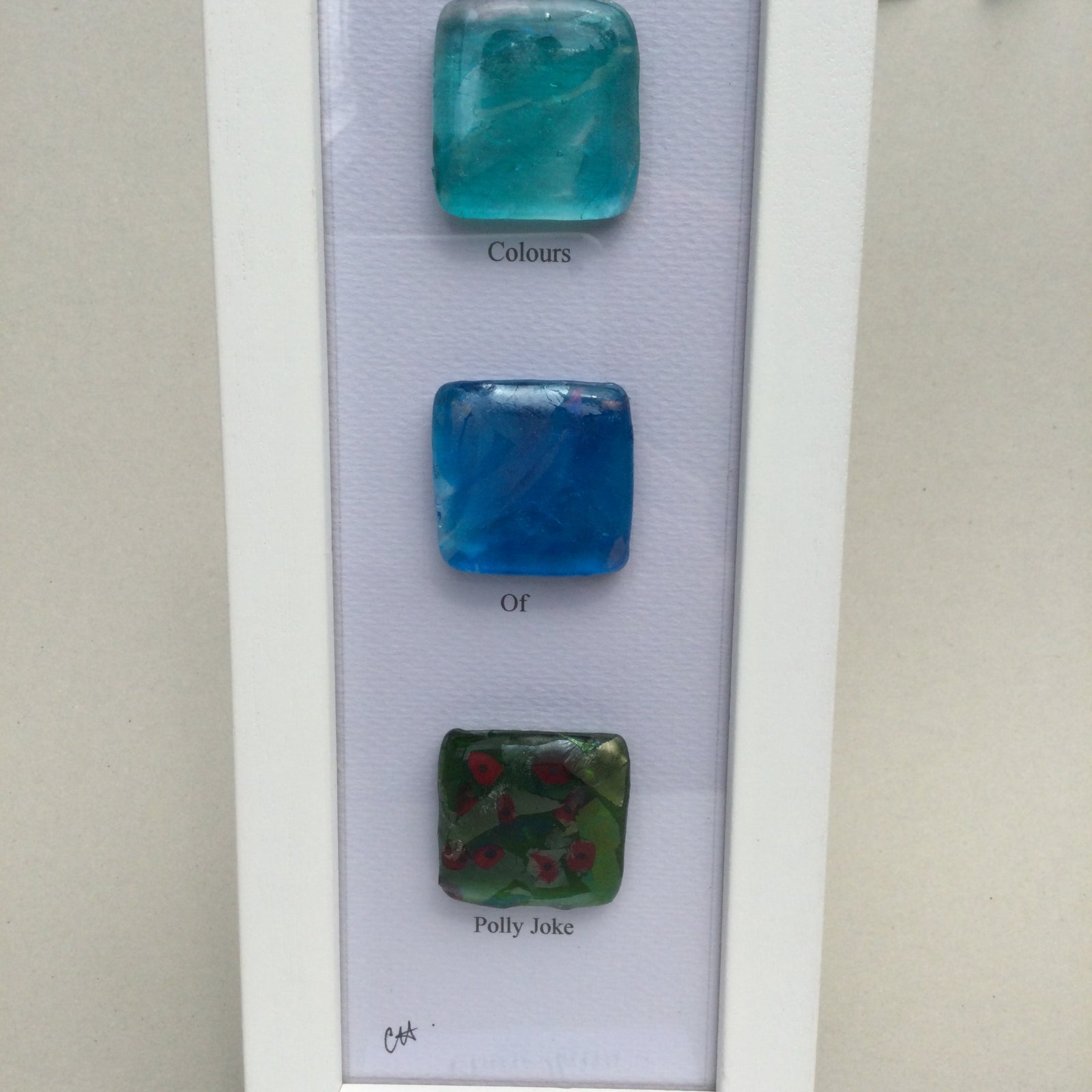 Colours of Polly Joke, Framed Fused Glass artwork