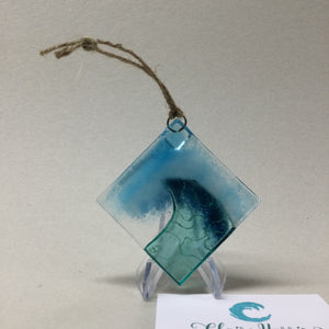 Limited Edition Diamond Crashing Wave Hanger, Light Aqua