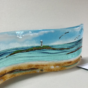 Limited Edition Large Freestanding Wave - Godrevy Lighthouse