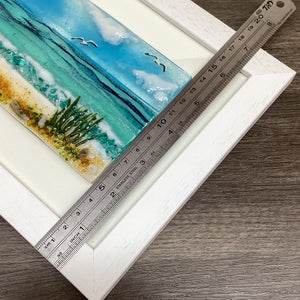 Large Framed Rectangle Sea Scene with Grass