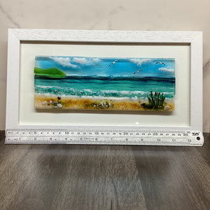 Large Framed Rectangle Sea Scene with Grass