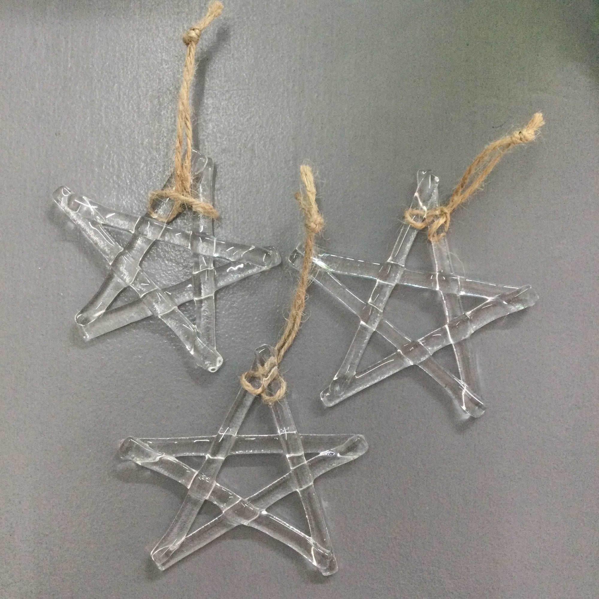 Fused Glass Star Hanger - Clear Glass - Fused Glass By Claire Harris 