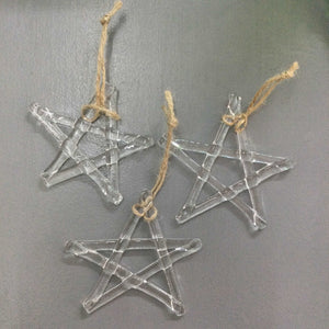 Fused Glass Star Hanger - Clear Glass - Fused Glass By Claire Harris 