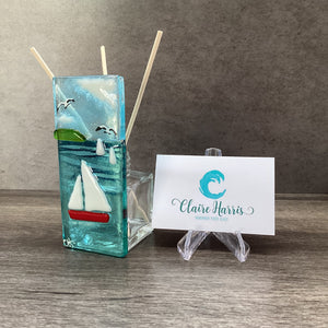 Fused Glass Reed Diffuser - Sailing Boats
