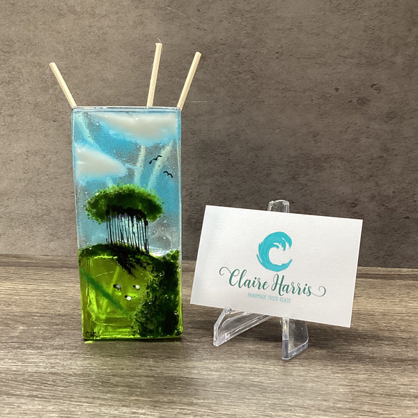 Handmade Fused Glass Reed Diffuser – Nearly Home Trees - Fused Glass By ...