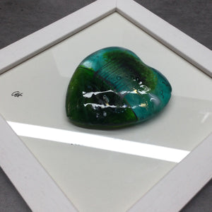 Framed Fused Glass Nearly Home Trees Heart
