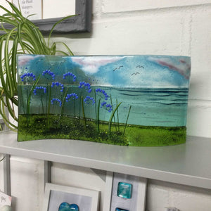 Jumbo Fused Glass Agapanthus Freestanding Wave - Fused Glass By Claire Harris 