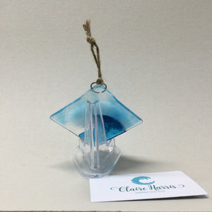 Limited Edition Diamond Crashing Wave Hanger, Turquoise