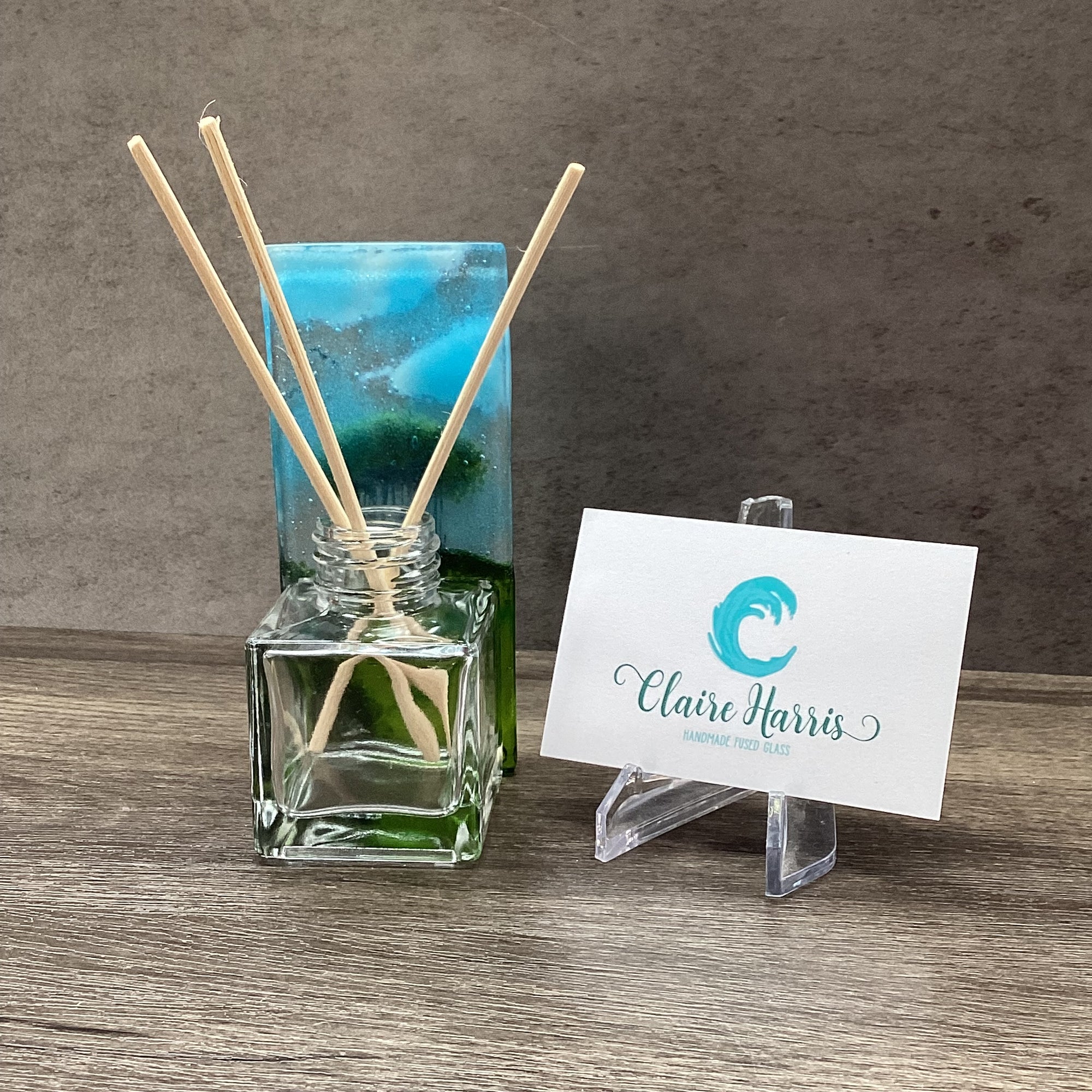 Handmade Fused Glass Reed Diffuser – Nearly Home Trees - Fused Glass By ...