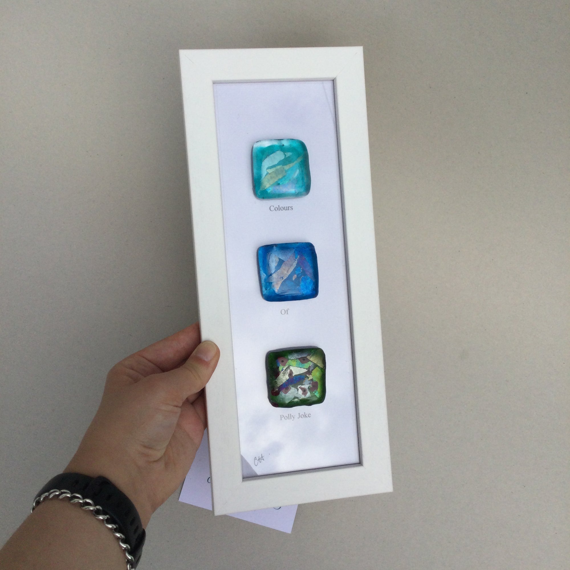 Colours of Polly Joke, Framed Fused Glass artwork