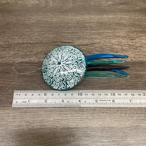 Fused Glass Patterned Jellyfish Hanger Light Aqua