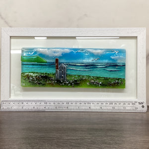Large Framed Rectangle Engine House Scene