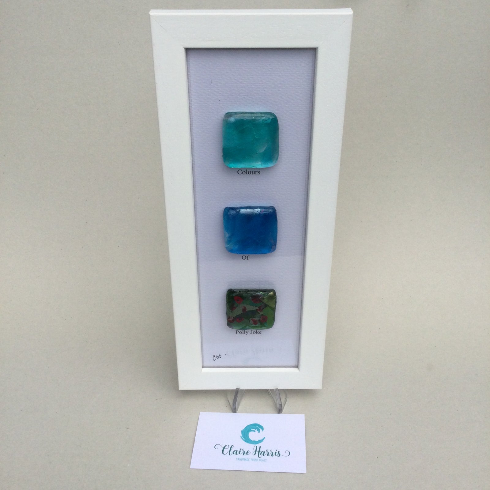 Colours of Polly Joke, Framed Fused Glass artwork