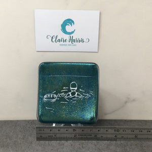 Cornish Wild Swimmer with Float, Dark Aqua Trinket Dish